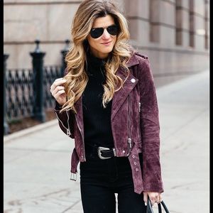 Blank nyc suede jacket in burgundy